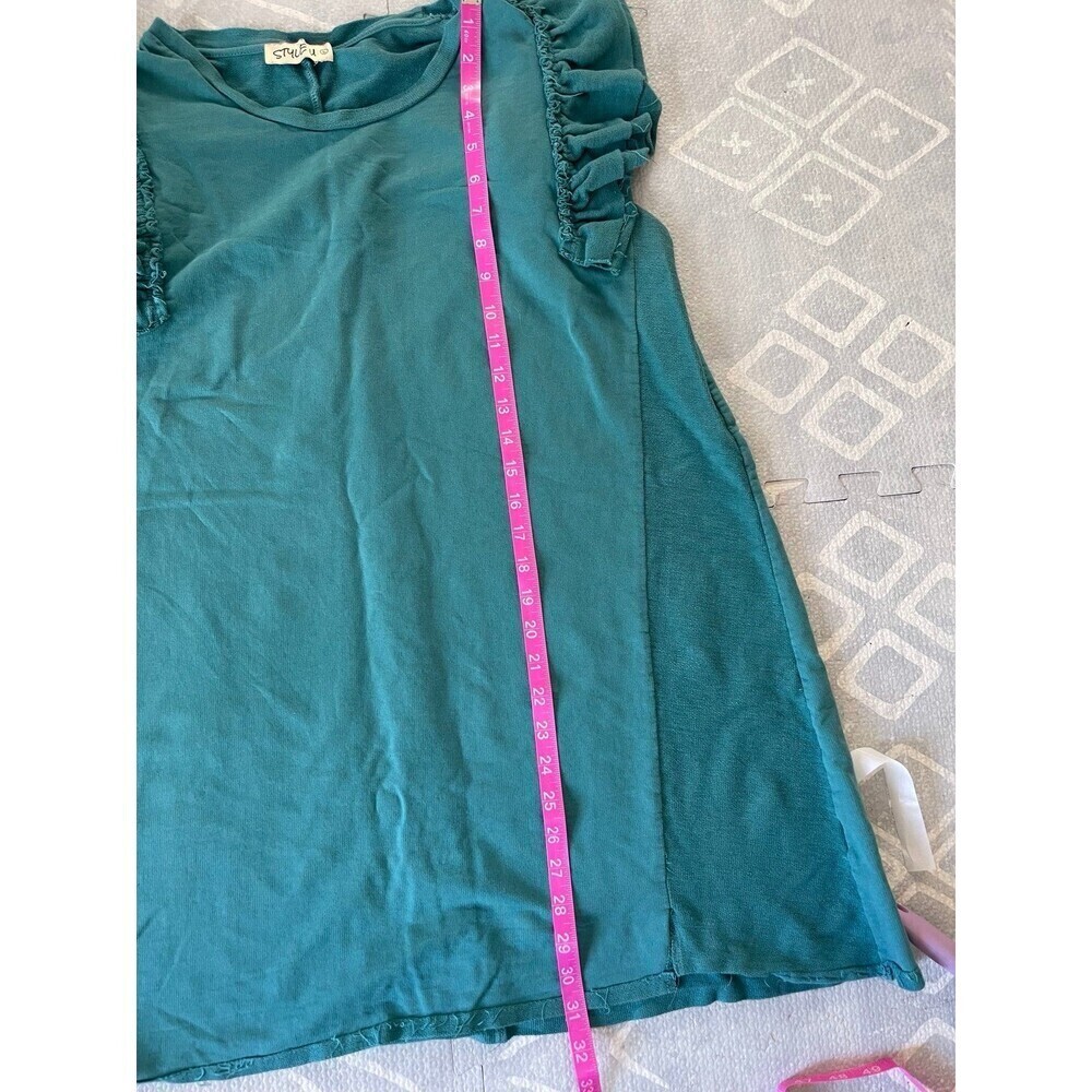 Teal Ruffle Sleeve Dress Size Medium - Picture 9 of 9